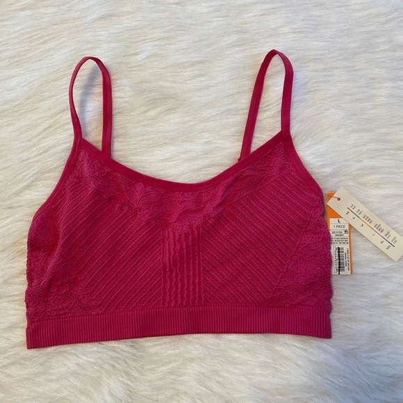 Colsie Bra Womens Size Large Pink Wireless Lightweight‎ Bralette - Picture 1 of 5